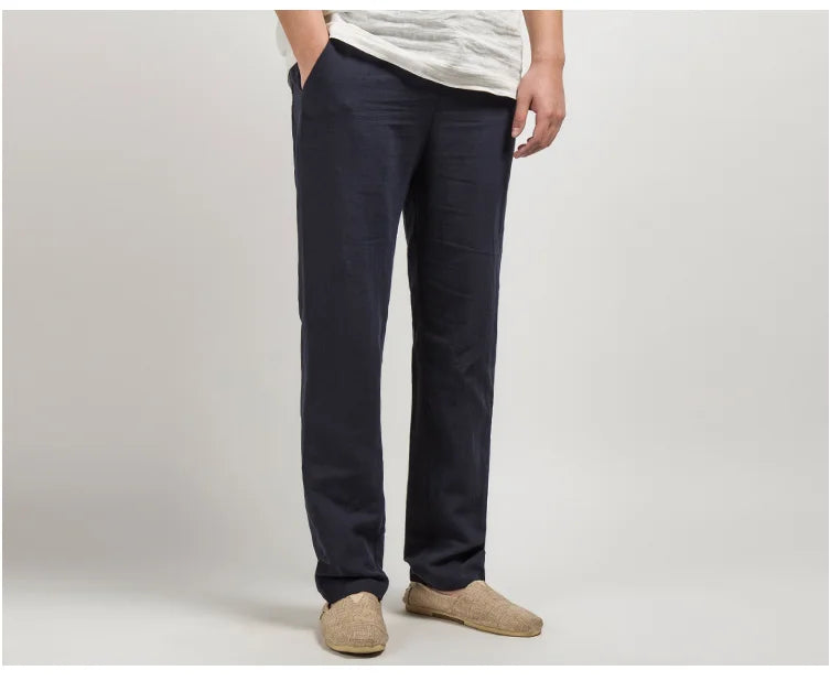 Variant image for Stijlvolle Linnen Broek voor Mannen – Ontspannen Pasvorm in Beige, Lichtgewicht en Ademend voor Lente/Zomer-5