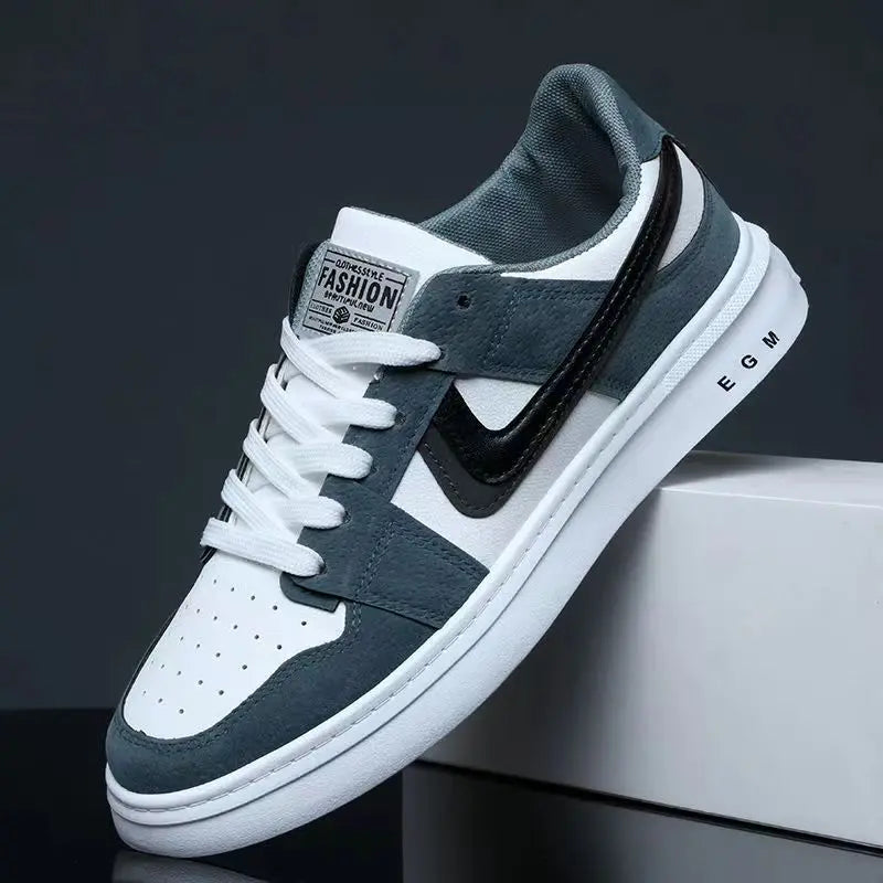 Moderne Lage Herensneakers – Ademend Synthetisch Leer en Stof, Witte Heren Sneakers voor Casual Stijl-6