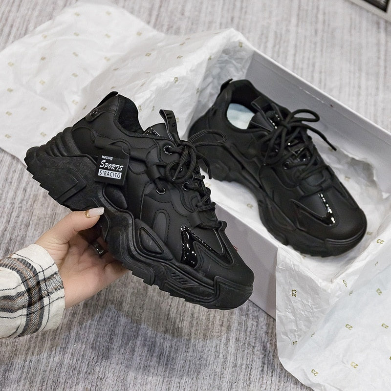 Variant image for Trendy Dames Sneakers met Dikke Zool en Veterontwerp | Lichtgewicht Casual Schoenen voor Every Day Style-1
