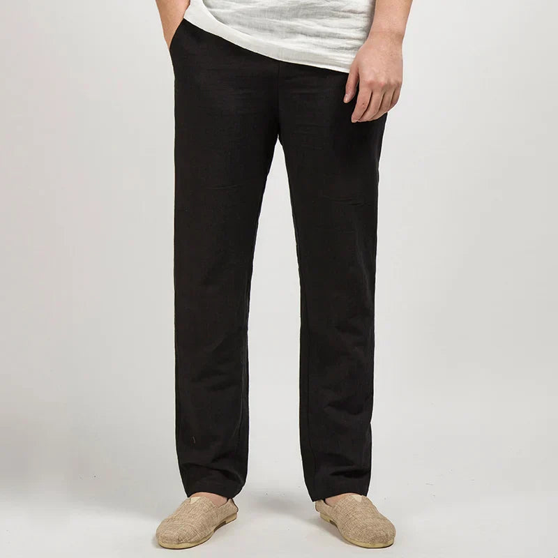 Variant image for Stijlvolle Linnen Broek voor Mannen – Ontspannen Pasvorm in Beige, Lichtgewicht en Ademend voor Lente/Zomer-4