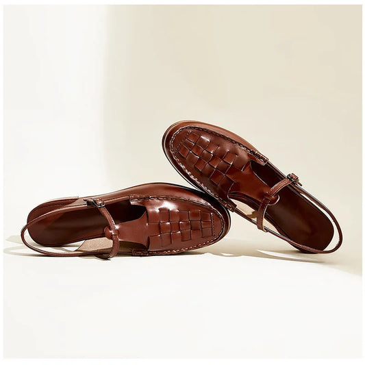 Stijlvolle Heren Sandalen met Geweven Bovenwerk en Verstelbare Gesp | Ideaal voor Zomer en Casual Gelegenheden-1