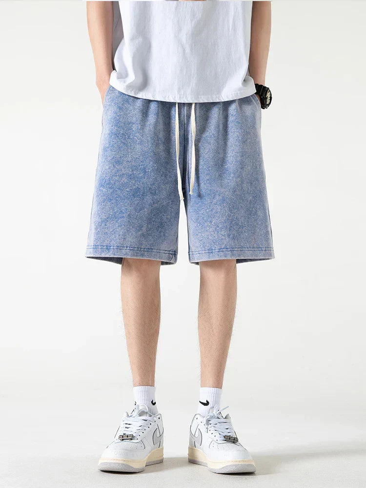 Variant image for Comfortabele Heren Korte Broek met Elastische Taille en Trekkoord | Ademend Katoenmengsel, Knielengte-5