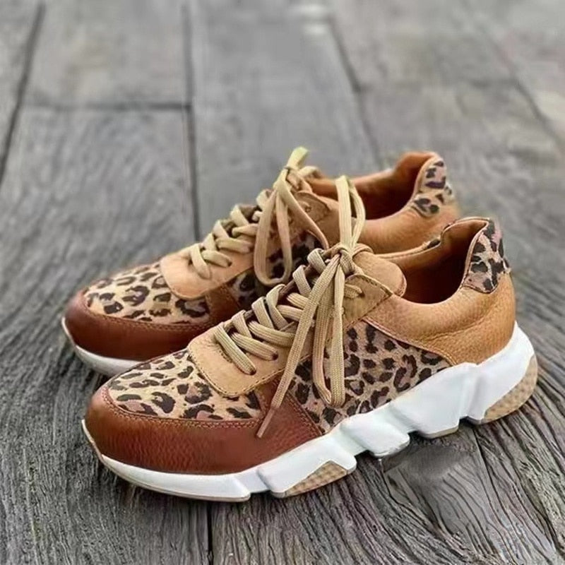 Trendy Dames Sneakers met Platformzool en Luipaardprint | Comfortabele Casual Schoeisel voor Elke Gelegenheid-3