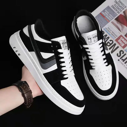 Moderne Lage Herensneakers – Ademend Synthetisch Leer en Stof, Witte Heren Sneakers voor Casual Stijl-2