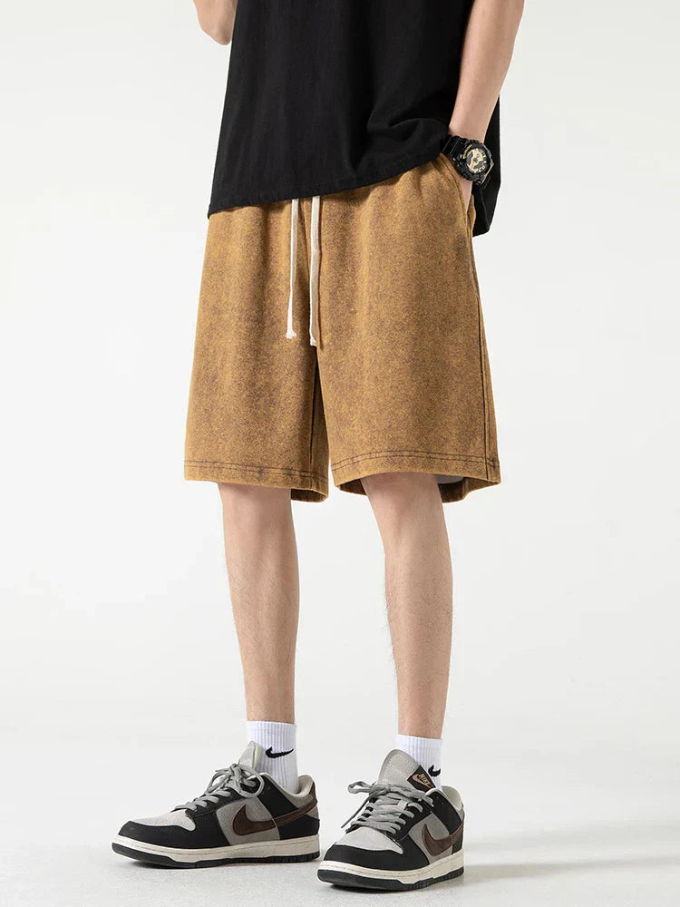 Comfortabele Heren Korte Broek met Elastische Taille en Trekkoord | Ademend Katoenmengsel, Knielengte-3
