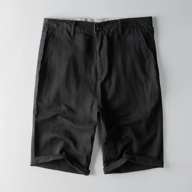 Variant image for Stijlvolle Katoen-Linnen Korte Broek Heren met Zijzakken | Ontspannen Pasvorm en Knielengte Shorts Heren-11
