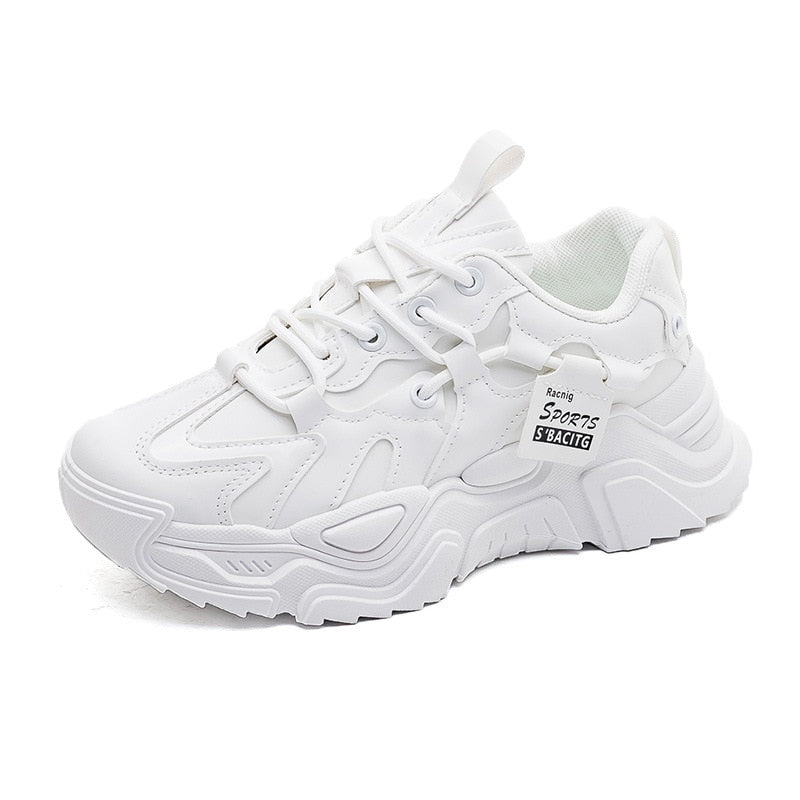 Trendy Dames Sneakers met Dikke Zool en Veterontwerp | Lichtgewicht Casual Schoenen voor Every Day Style-4
