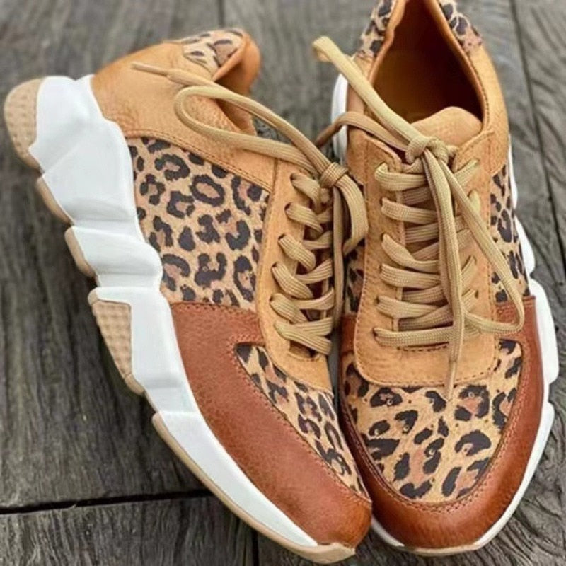 Trendy Dames Sneakers met Platformzool en Luipaardprint | Comfortabele Casual Schoeisel voor Elke Gelegenheid-2