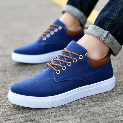 Lichte Heren Sneakers van Canvas met Platte Top en Veter | Casual Witte Sneakers Heren voor Comfortabel Dagelijks Gebruik-5
