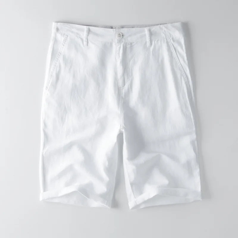 Variant image for Stijlvolle Katoen-Linnen Korte Broek Heren met Zijzakken | Ontspannen Pasvorm en Knielengte Shorts Heren-16