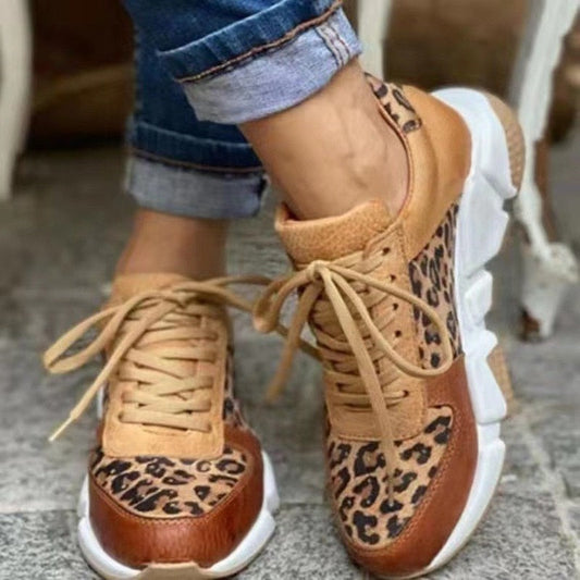 Trendy Dames Sneakers met Platformzool en Luipaardprint | Comfortabele Casual Schoeisel voor Elke Gelegenheid-1