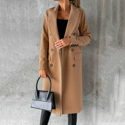 Selena | Lange Wollen Jas Dames Urban Chic 1