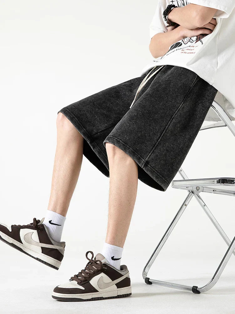 Comfortabele Heren Korte Broek met Elastische Taille en Trekkoord | Ademend Katoenmengsel, Knielengte-6