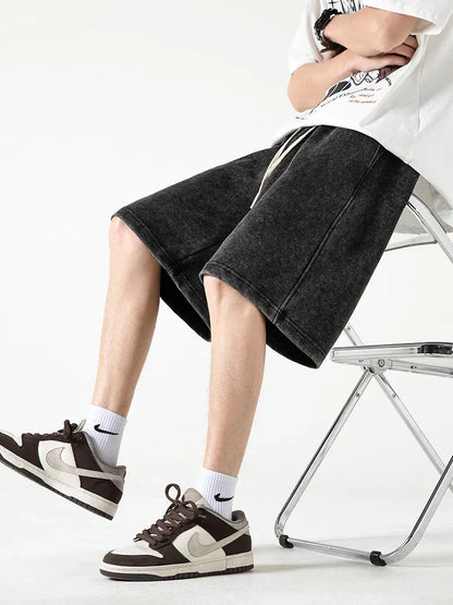 Comfortabele Heren Korte Broek met Elastische Taille en Trekkoord | Ademend Katoenmengsel, Knielengte-6