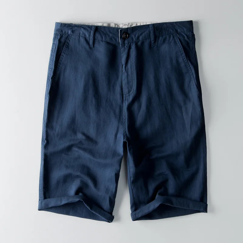 Variant image for Stijlvolle Katoen-Linnen Korte Broek Heren met Zijzakken | Ontspannen Pasvorm en Knielengte Shorts Heren-6