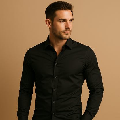 Slim Fit Overhemd met Turndown-Kraag voor Heren | Overhemden 0