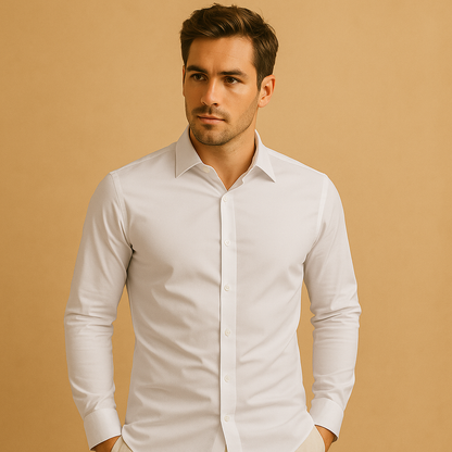 Slim Fit Overhemd met Turndown-Kraag voor Heren | Overhemden 1