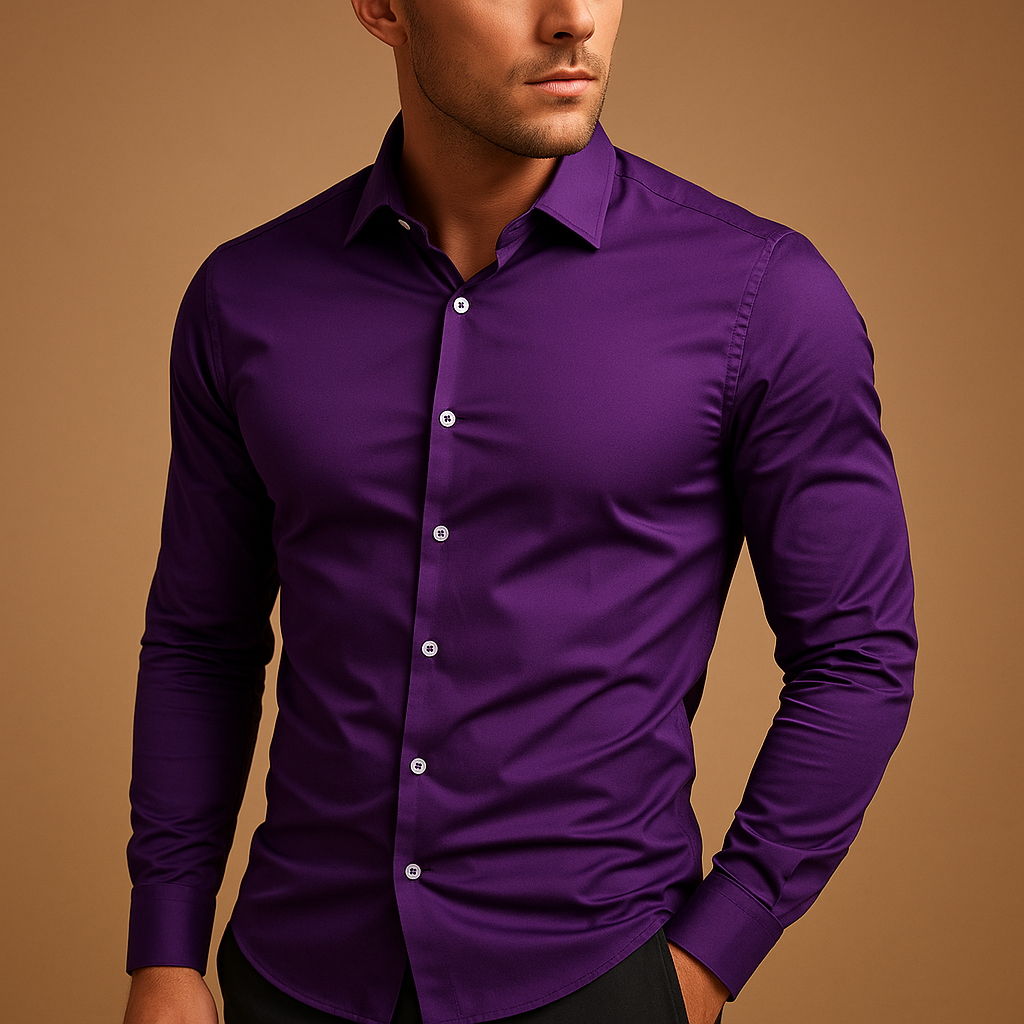 Slim Fit Overhemd met Turndown-Kraag voor Heren | Overhemden 4