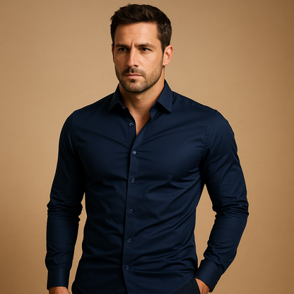 Slim Fit Overhemd met Turndown-Kraag voor Heren | Overhemden 6