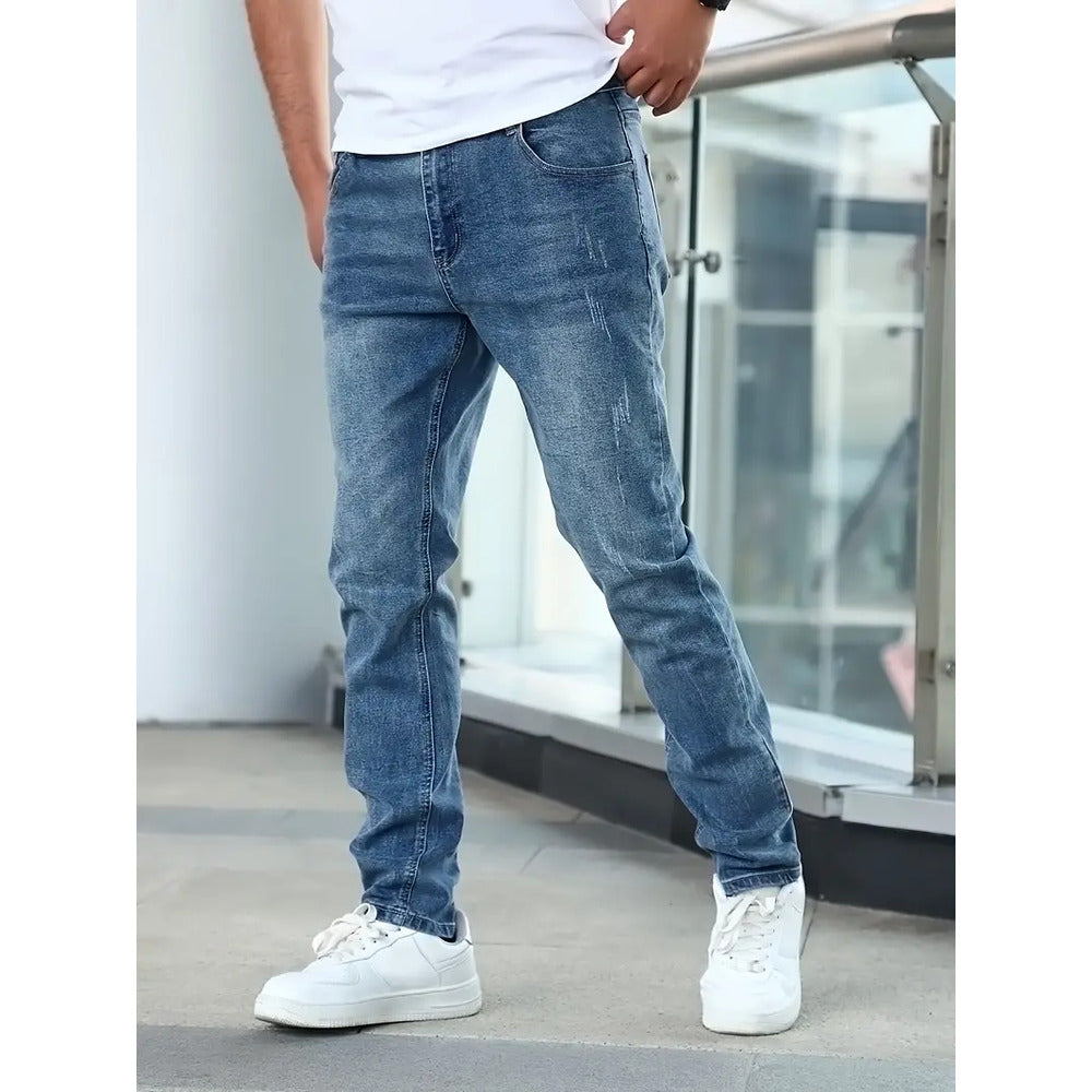 Slim Fit Stretch Jeans Blauw | Herenmode 1