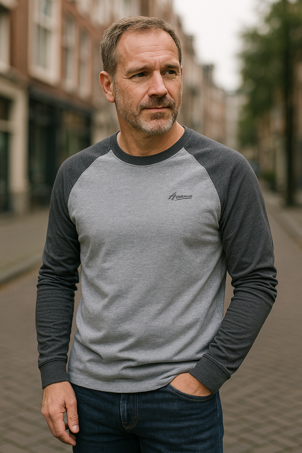 Sportieve Longsleeve | Casual T-shirt met Contrastmouwen 4