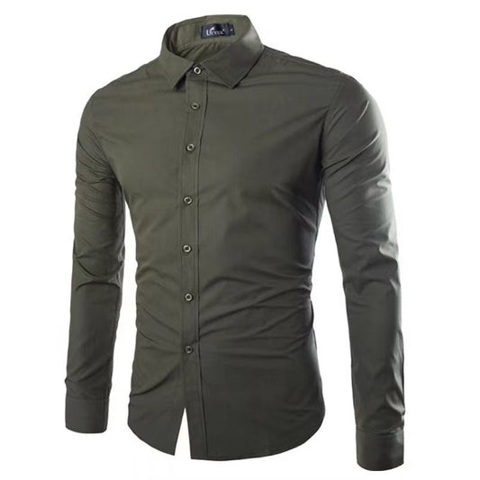 Strijkvrij Heren Overhemd | Slim Fit Lange Mouwen 0