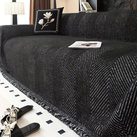 Stripe Herringbone | Sofahoes met Franjeranden 0