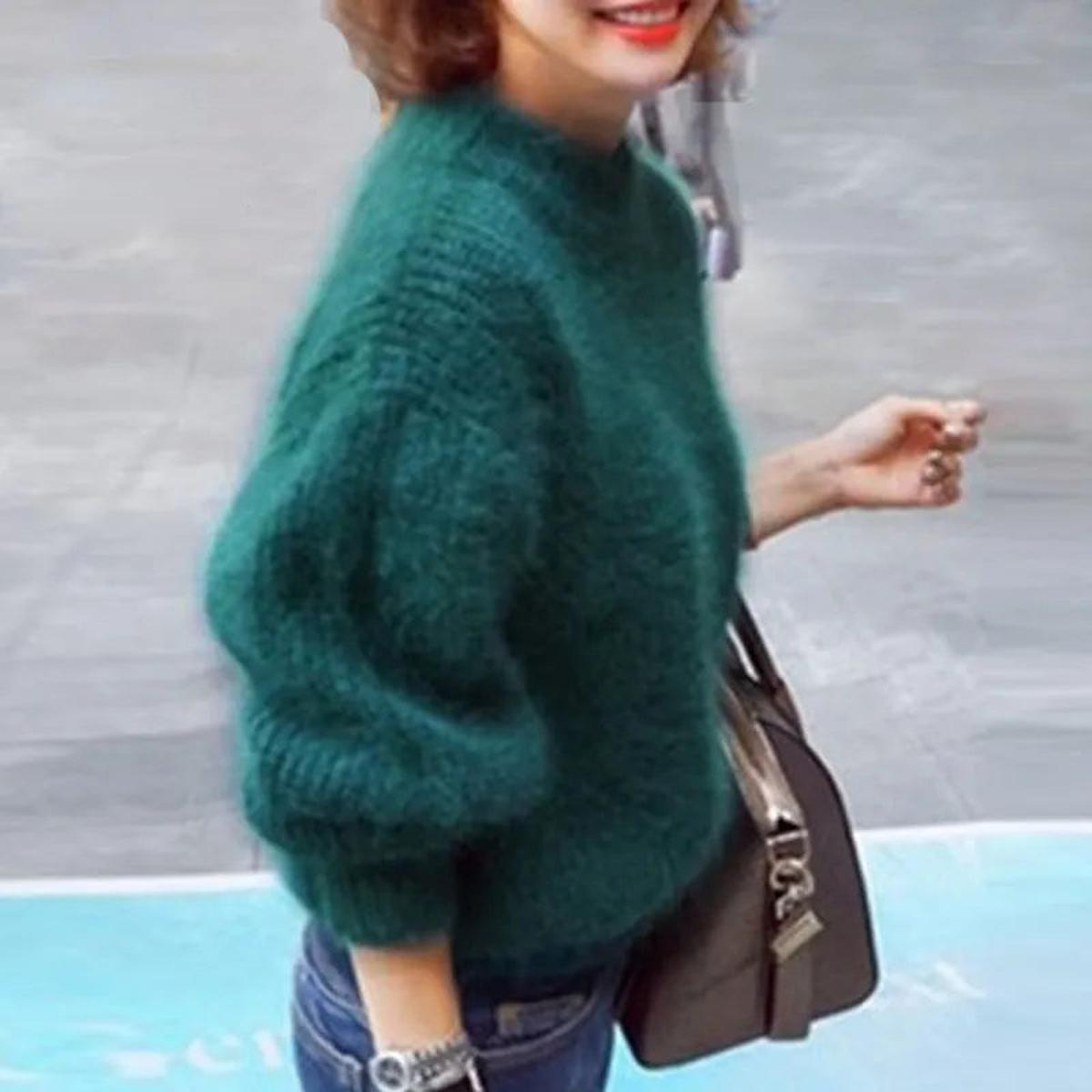 Vintage Angora Trui | Losse Gebreide Sweater Dames 5