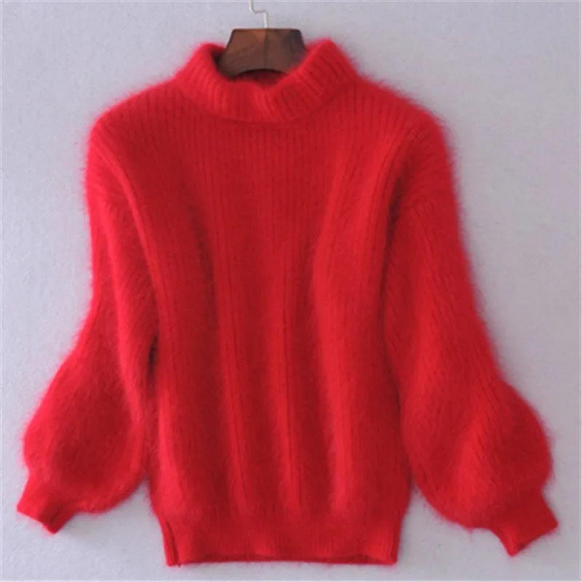 Vintage Angora Trui | Losse Gebreide Sweater Dames 6