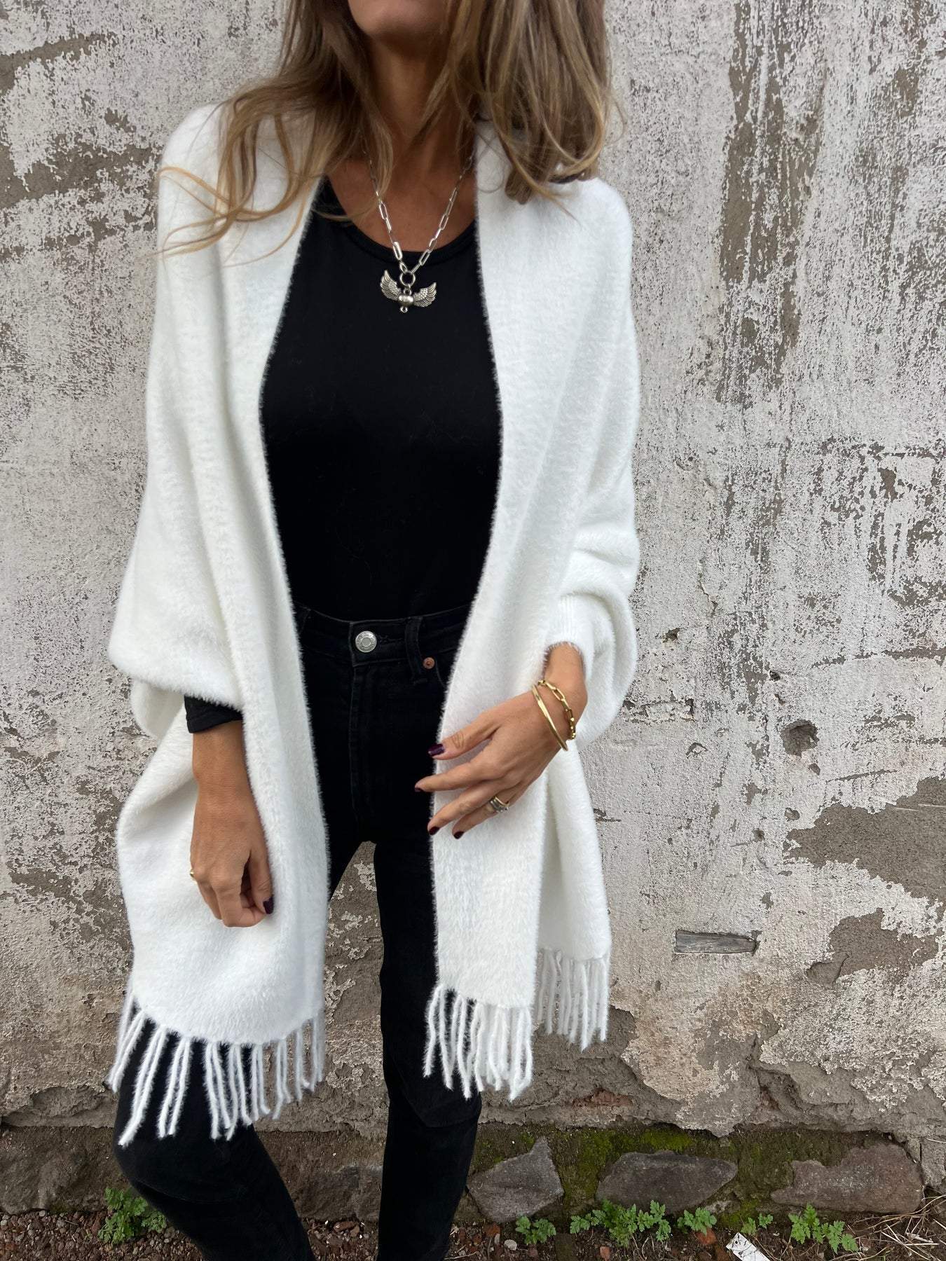 Warme Damesjas met Kwastjes | Lange Dames Jas Winter 2