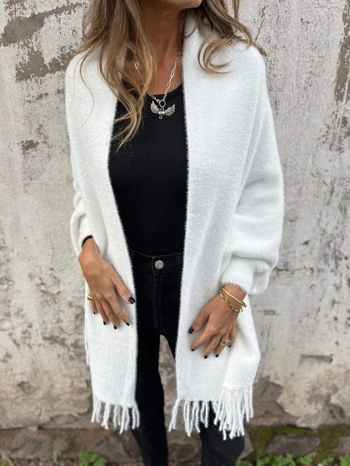 Warme Damesjas met Kwastjes | Lange Dames Jas Winter 4