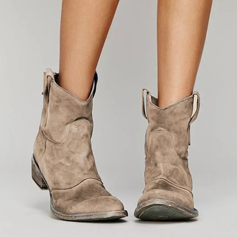 Western Laarzen Dames | Suède Look met Lage Hak 0