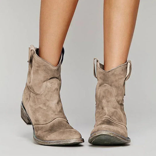 Western Laarzen Dames | Suède Look met Lage Hak 0