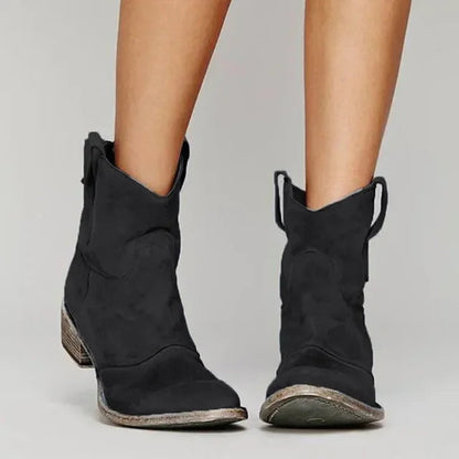Western Laarzen Dames | Suède Look met Lage Hak 1