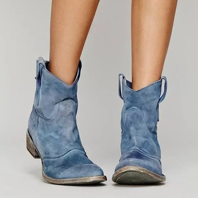 Western Laarzen Dames | Suède Look met Lage Hak 2