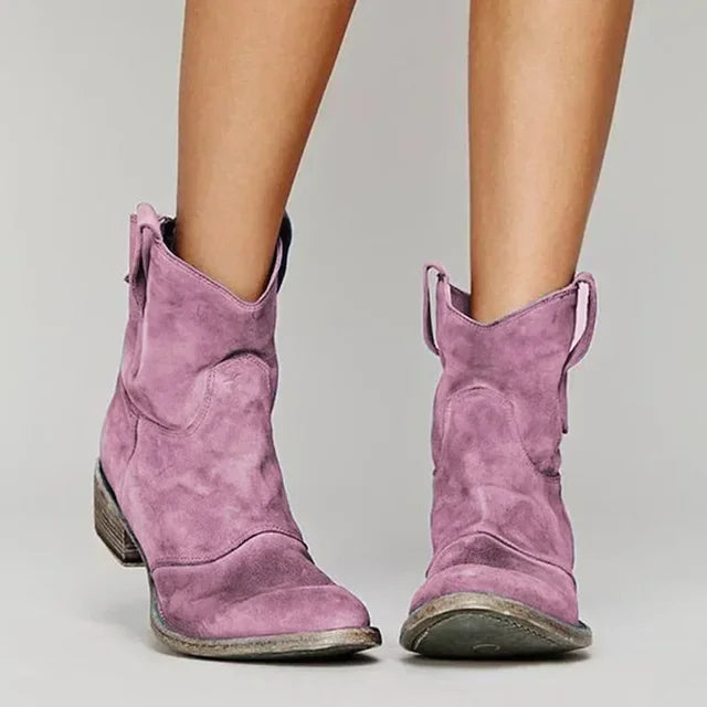 Western Laarzen Dames | Suède Look met Lage Hak 4