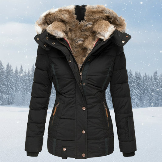 Winter Parka Dames | Gewatteerde Puffer Jas met Faux Bontkap 0