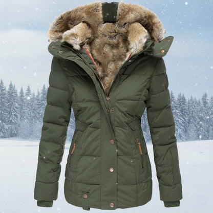 Winter Parka Dames | Gewatteerde Puffer Jas met Faux Bontkap 1