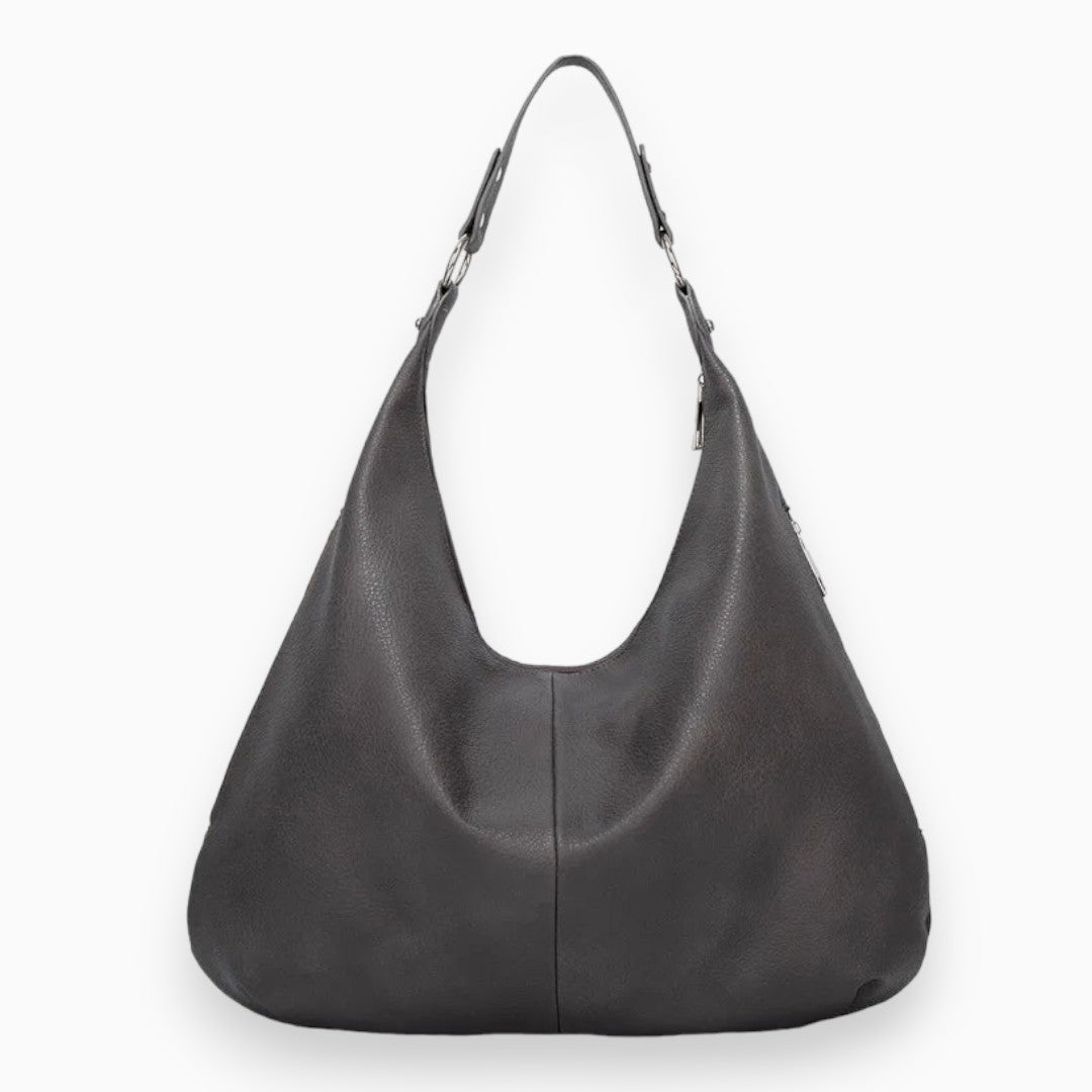 Zachte Leren Hobo | Dames Schoudertas Zwart 2