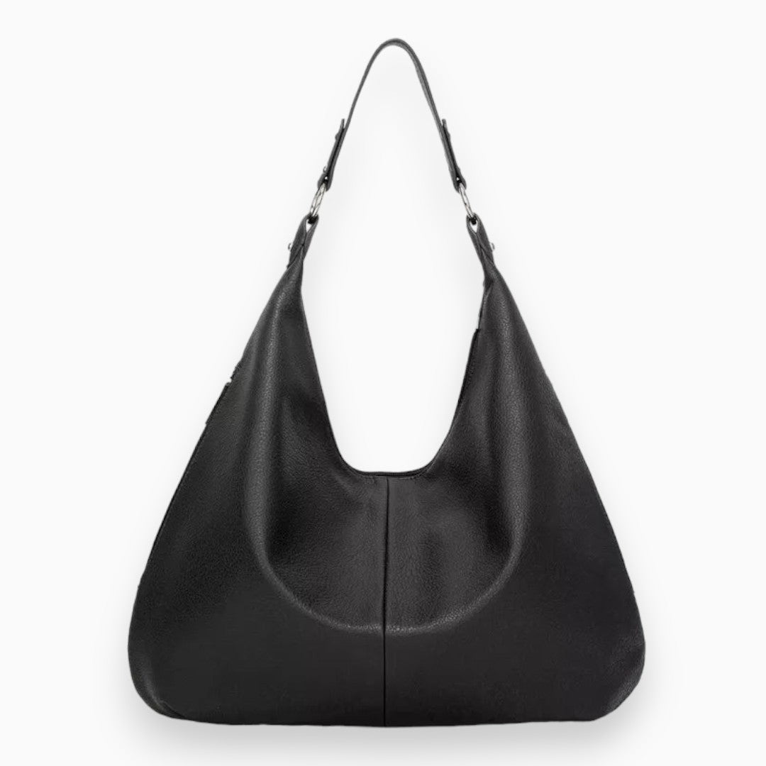 Zachte Leren Hobo | Dames Schoudertas Zwart 4