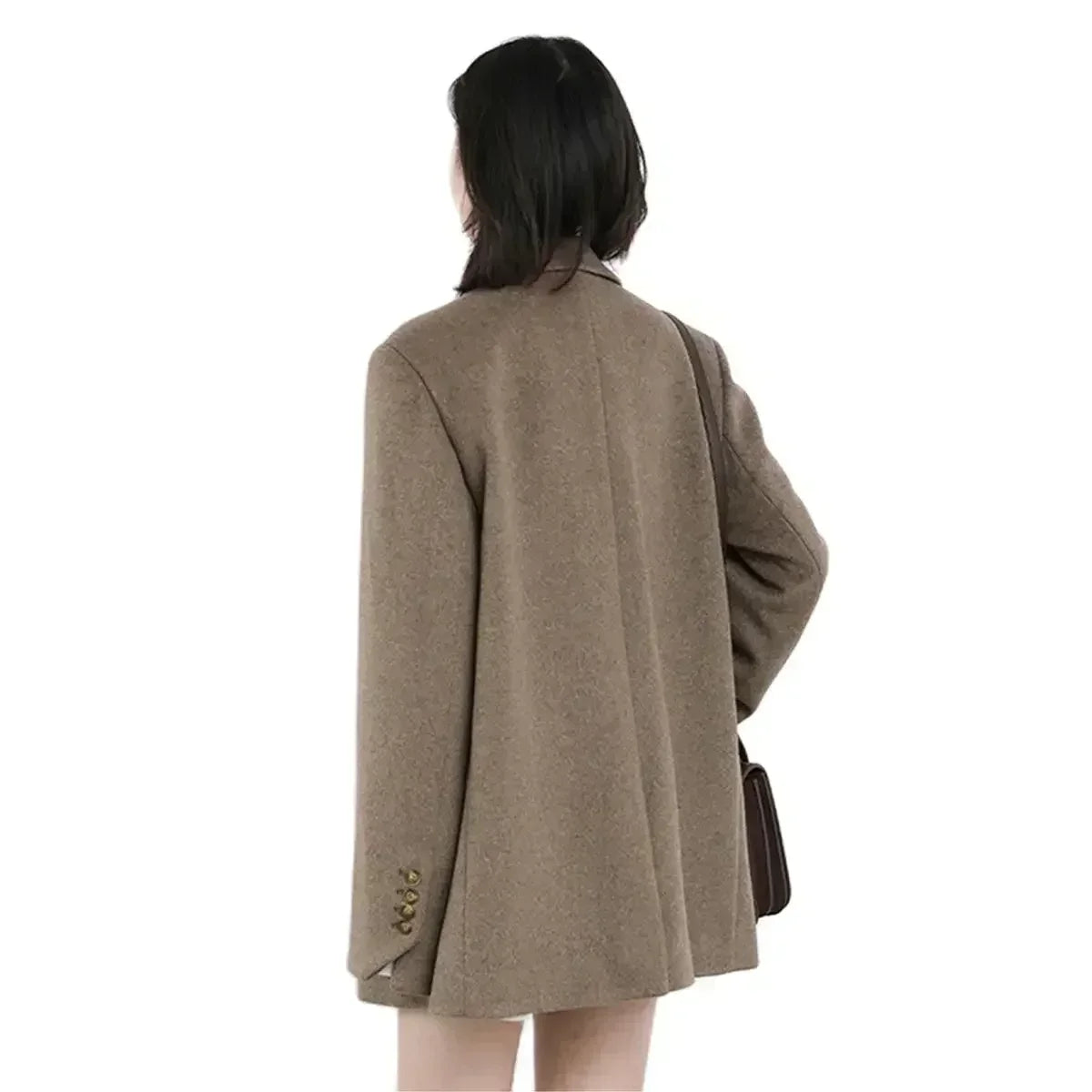 Zwarte Dames Blazer | Wollen Mid Lange Jas 3