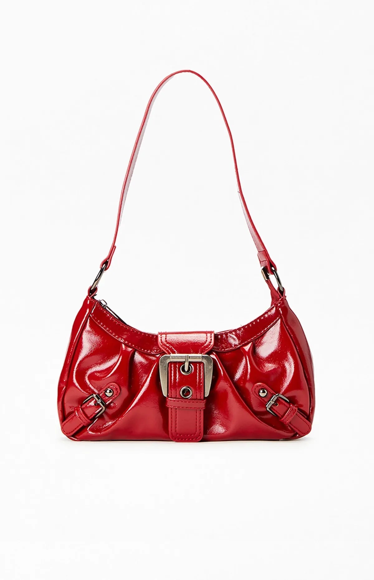 Zwarte Schoudertas Dames met Gesp | Kunstleer Mode Accessoire 3
