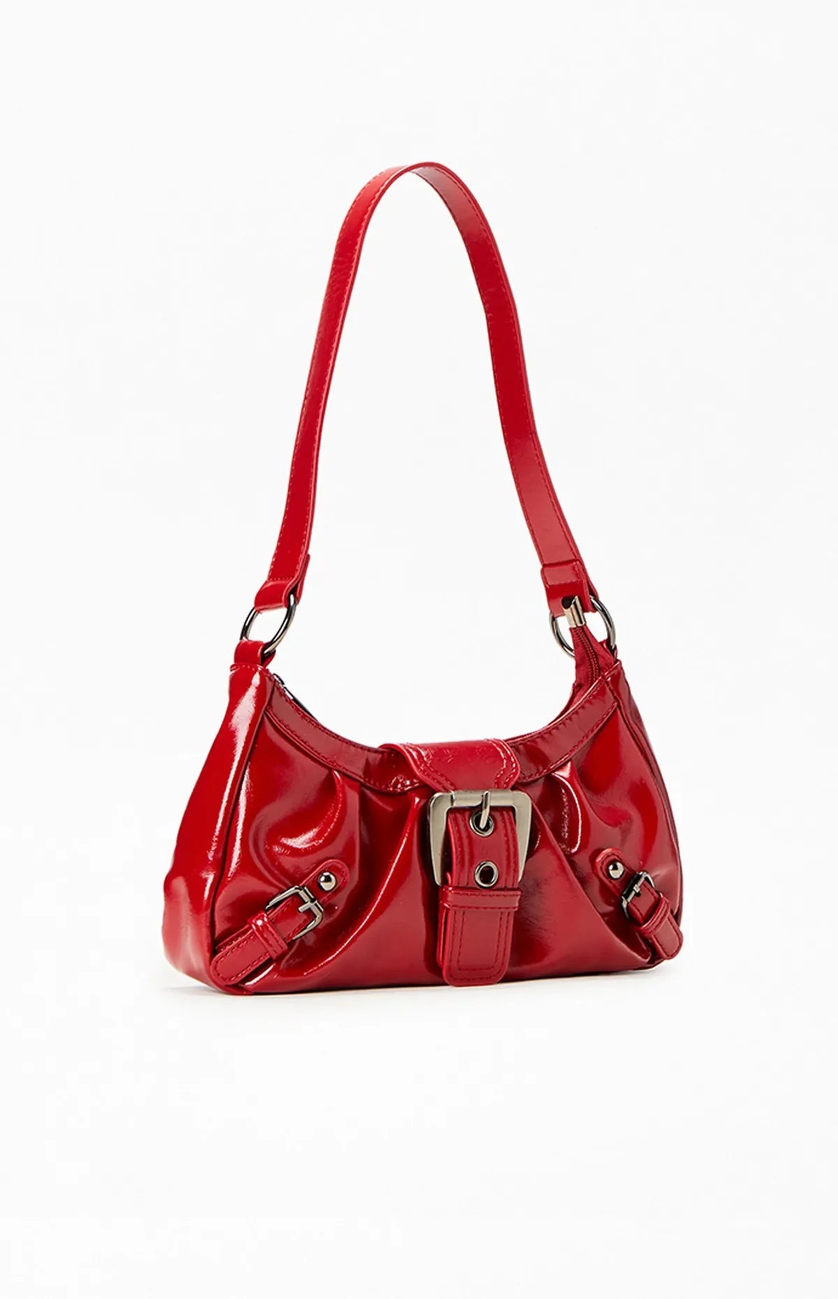 Zwarte Schoudertas Dames met Gesp | Kunstleer Mode Accessoire 4
