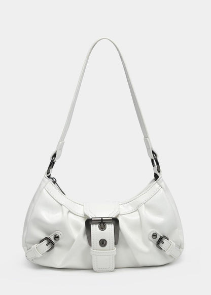 Zwarte Schoudertas Dames met Gesp | Kunstleer Mode Accessoire 9