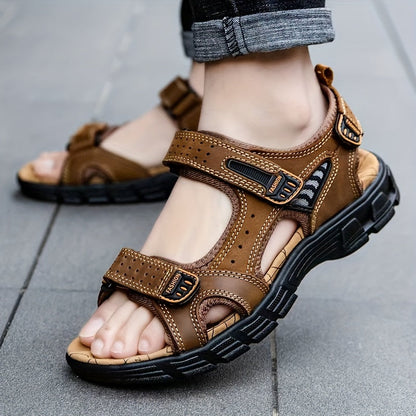 Variant image for Luxe Heren Sandalen van Koeienhuidleer met Open Teen | Comfortabele Slip-On Zomerfootwear-9