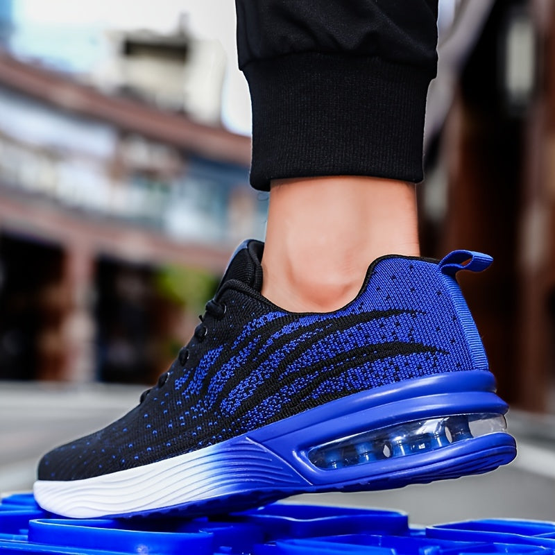 Trendy Casual Sneakers voor Mannen | Ademend Mesh, Comfortabele Aircushion, Zwart, Perfect voor Dagelijks Gebruik-6