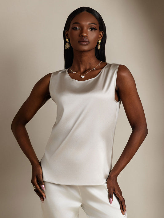 Luxe 19 Momme Zijde Tanktop Dames – Mouwloos, Rekbaar en Verkrijgbaar in Diverse Kleuren-1