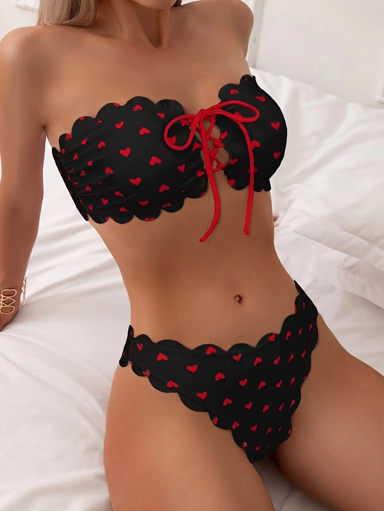 Variant image for Chique Strapless Polka Dot Bikini Set voor Vrouwen – Stretchy en Comfortabel voor Zomerstrand-9