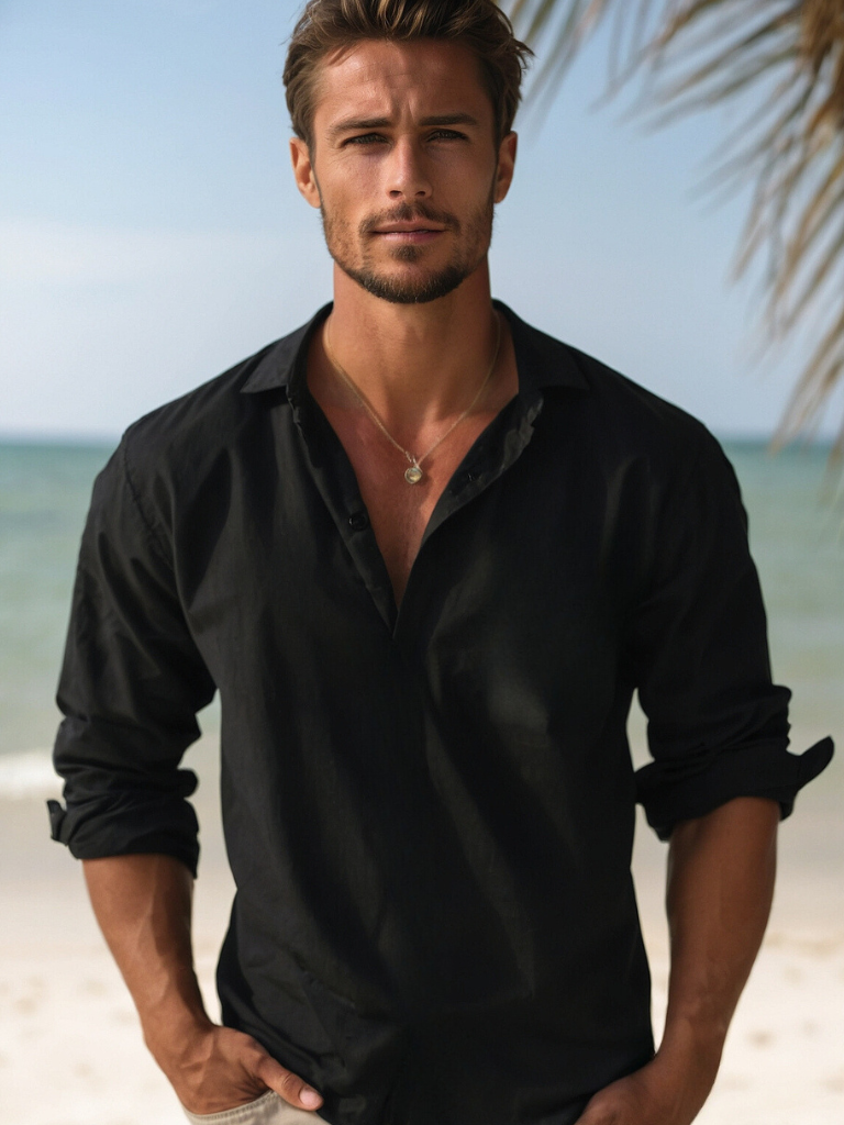 Marine Linnen Shirt Heren | Ademend Casual Overhemd voor Strand en Zomerse Uitjes – Lichtgewicht en Comfortabel-6