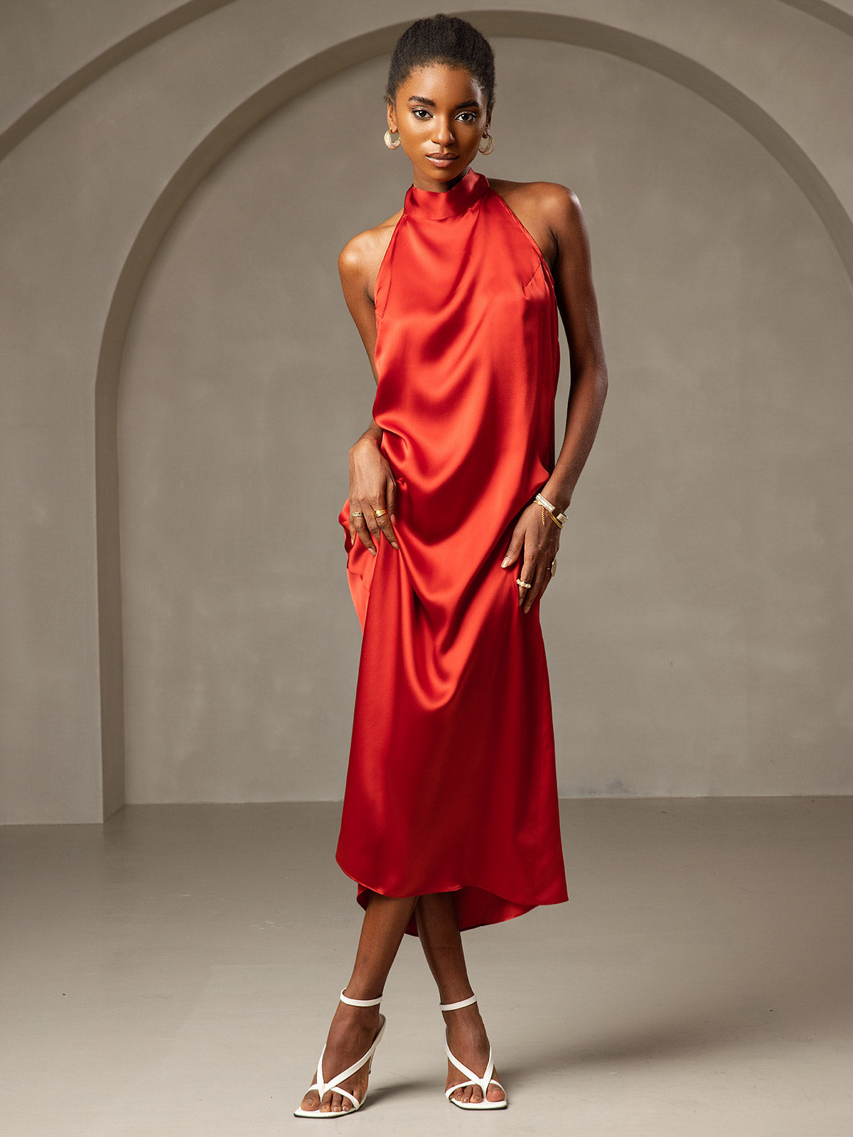 Variant image for Elegante Lange Rugloze Avondjurk met Strikdetails voor Dames – Perfect voor Bruiloften en Avondkleding-13